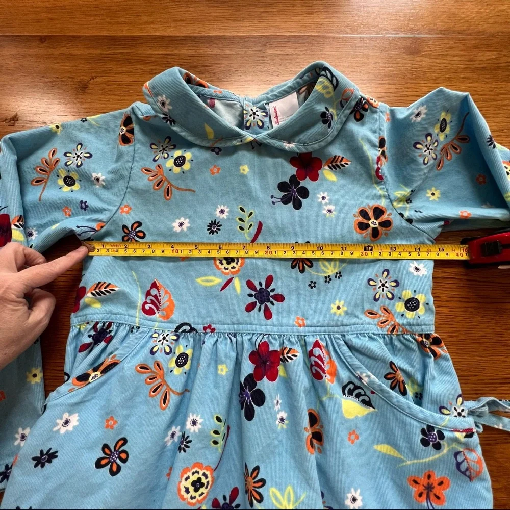 ⭐️ Vintage Hanna Anderson Corduroy Dress Near and Far sz 140 floral print